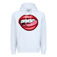 White Lips Dental Braces Premium Hoodie - Artiststas