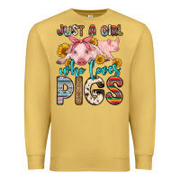 Antique Gold just a girl who loves pigs Premium Sweatshirt - Zillion Design Studio