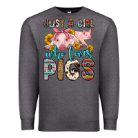 Charcoal Heather just a girl who loves pigs Premium Sweatshirt - Zillion Design Studio