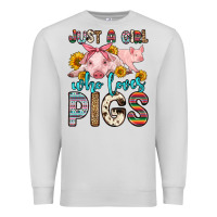 Dove Grey just a girl who loves pigs Premium Sweatshirt - Zillion Design Studio