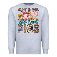 Heather Grey just a girl who loves pigs Premium Sweatshirt - Zillion Design Studio