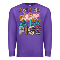 Purple just a girl who loves pigs Premium Sweatshirt - Zillion Design Studio