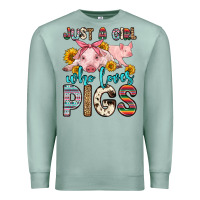 Seafoam just a girl who loves pigs Premium Sweatshirt - Zillion Design Studio