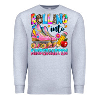 Heather Grey rolling into kindergarten grade Premium Sweatshirt - texasbilliewilder