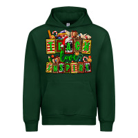 Forest Green teach love inspire with Christmas and teacher elements Urban Hoodie - AdoDesignShop