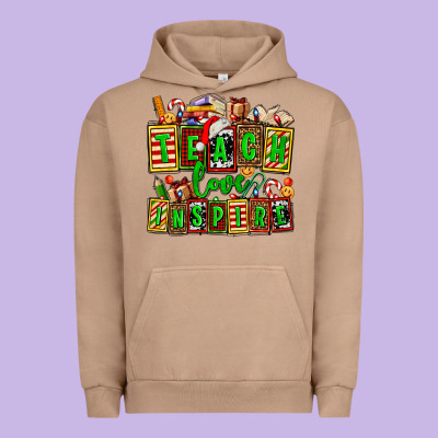 Teach Love Inspire With Christmas And Teacher Elements Urban Hoodie Designed By Adodesignshop