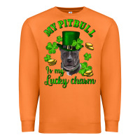 Carrot st patricks day my pitbuli my lucky charm with hat Premium Sweatshirt - RanaPortraitStore