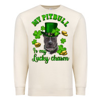 Sandshell st patricks day my pitbuli my lucky charm with hat Premium Sweatshirt - RanaPortraitStore