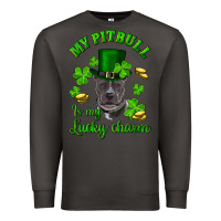 Smoke st patricks day my pitbuli my lucky charm with hat Premium Sweatshirt - RanaPortraitStore