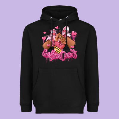 Heavyweight Hoodie galentines afro girl sneakers