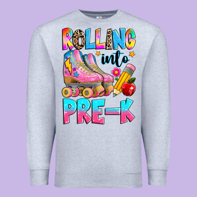 Rolling Into Pre K Grade Premium Sweatshirt Designed By Texasbilliewilder