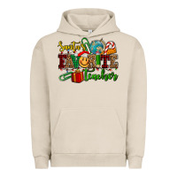 Pigment French Oak santa's favorite teacher Urban Hoodie - AdoDesignShop