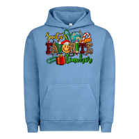Pigment Pebble Blue santa's favorite teacher Urban Hoodie - AdoDesignShop