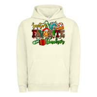 Pigment Pistachio santa's favorite teacher Urban Hoodie - AdoDesignShop