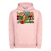 Pigment Salmon santa's favorite teacher Urban Hoodie - AdoDesignShop