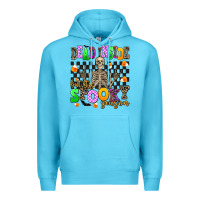 Ocean Blue dead inside but its spooky season Premium Hoodie - AdoDesignShop