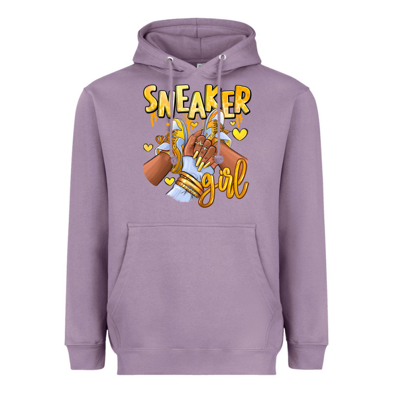 Yellow Sneaker Girl Afro Woman Heavyweight Hoodie by RanaPortraitStore | Teevron