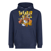 Navy yellow sneaker girl afro woman Heavyweight Hoodie - RanaPortraitStore