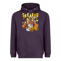 Plum yellow sneaker girl afro woman Heavyweight Hoodie - RanaPortraitStore