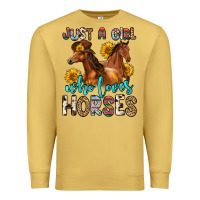 Antique Gold just a girl who loves horses Premium Sweatshirt - Zillion Design Studio