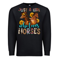 Black just a girl who loves horses Premium Sweatshirt - Zillion Design Studio
