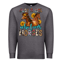 Charcoal Heather just a girl who loves horses Premium Sweatshirt - Zillion Design Studio