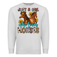Dove Grey just a girl who loves horses Premium Sweatshirt - Zillion Design Studio
