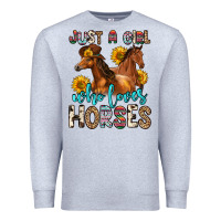 Heather Grey just a girl who loves horses Premium Sweatshirt - Zillion Design Studio