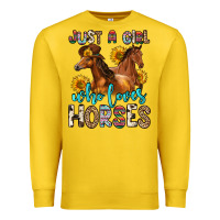 Lemon just a girl who loves horses Premium Sweatshirt - Zillion Design Studio