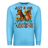 Ocean Blue just a girl who loves horses Premium Sweatshirt - Zillion Design Studio