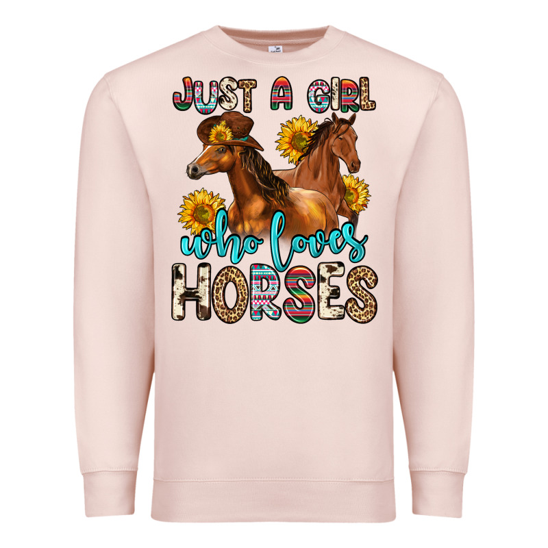 Just A Girl Who Loves Horses Premium Sweatshirt by Zillion Design Studio | Teevron