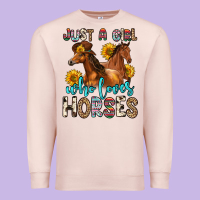 Just A Girl Who Loves Horses Premium Sweatshirt Designed By Zillion Design Studio