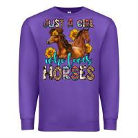 Purple just a girl who loves horses Premium Sweatshirt - Zillion Design Studio