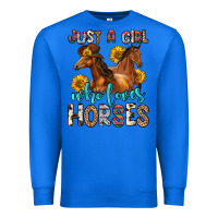 True Royal just a girl who loves horses Premium Sweatshirt - Zillion Design Studio