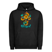 Pigment Black cross with butterfly blessed Urban Hoodie - BundleAndBundleShop