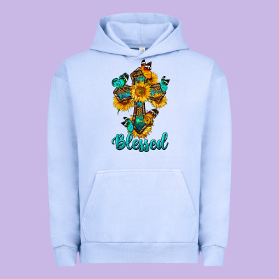 Cross With Butterfly Blessed Urban Hoodie Designed By Bundleandbundleshop