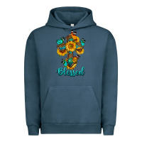 Pigment Midnight Navy cross with butterfly blessed Urban Hoodie - BundleAndBundleShop