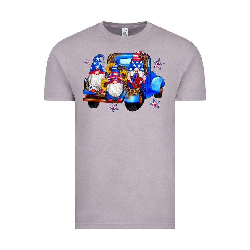 American Flag Gnomes Truck Sunflowers Star Leopard Vintage Tee by Artiststas | Teevron