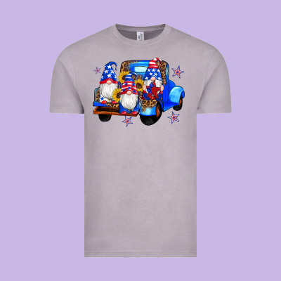 American Flag Gnomes Truck Sunflowers Star Leopard Vintage Tee Designed By Artiststas