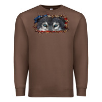 Chestnut wolf eyes american flag Premium Sweatshirt - RanaPortraitStore