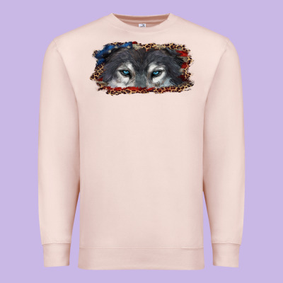 Wolf Eyes American Flag Premium Sweatshirt Designed By Ranaportraitstore