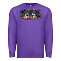 Purple wolf eyes american flag Premium Sweatshirt - RanaPortraitStore