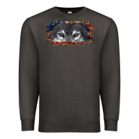 Smoke wolf eyes american flag Premium Sweatshirt - RanaPortraitStore