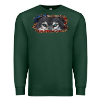Sports Green wolf eyes american flag Premium Sweatshirt - RanaPortraitStore