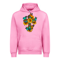 Fuchsia Pink cross with butterfly Urban Hoodie - BundleAndBundleShop
