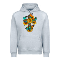 Heather Grey cross with butterfly Urban Hoodie - BundleAndBundleShop