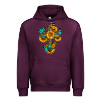 Mauve Wine cross with butterfly Urban Hoodie - BundleAndBundleShop