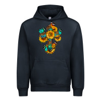 Navy cross with butterfly Urban Hoodie - BundleAndBundleShop
