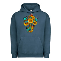 Pigment Midnight Navy cross with butterfly Urban Hoodie - BundleAndBundleShop