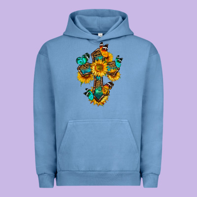 Cross With Butterfly Urban Hoodie Designed By Bundleandbundleshop